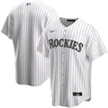 white Nike Rockies Pinstripe Jersey