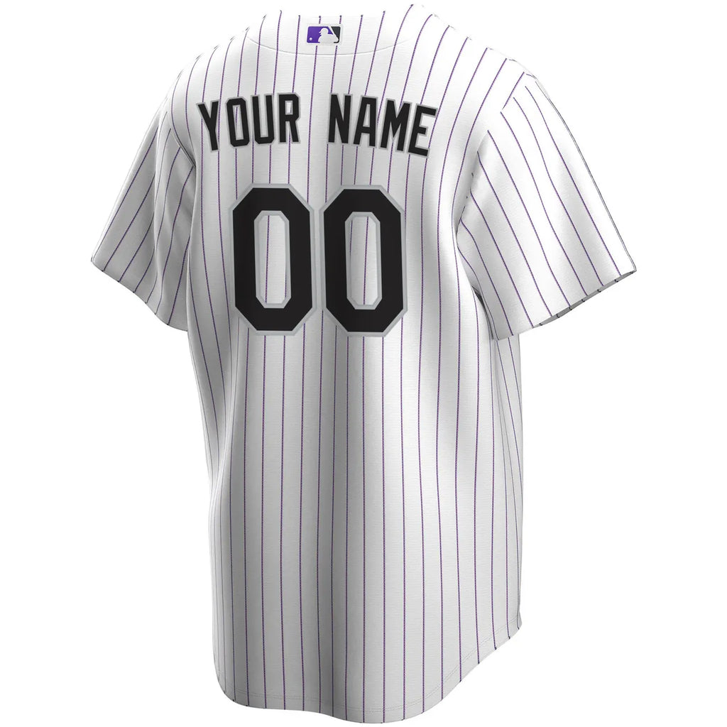 nike Rockies White Pinstripe Custom Jersey - Hình 4