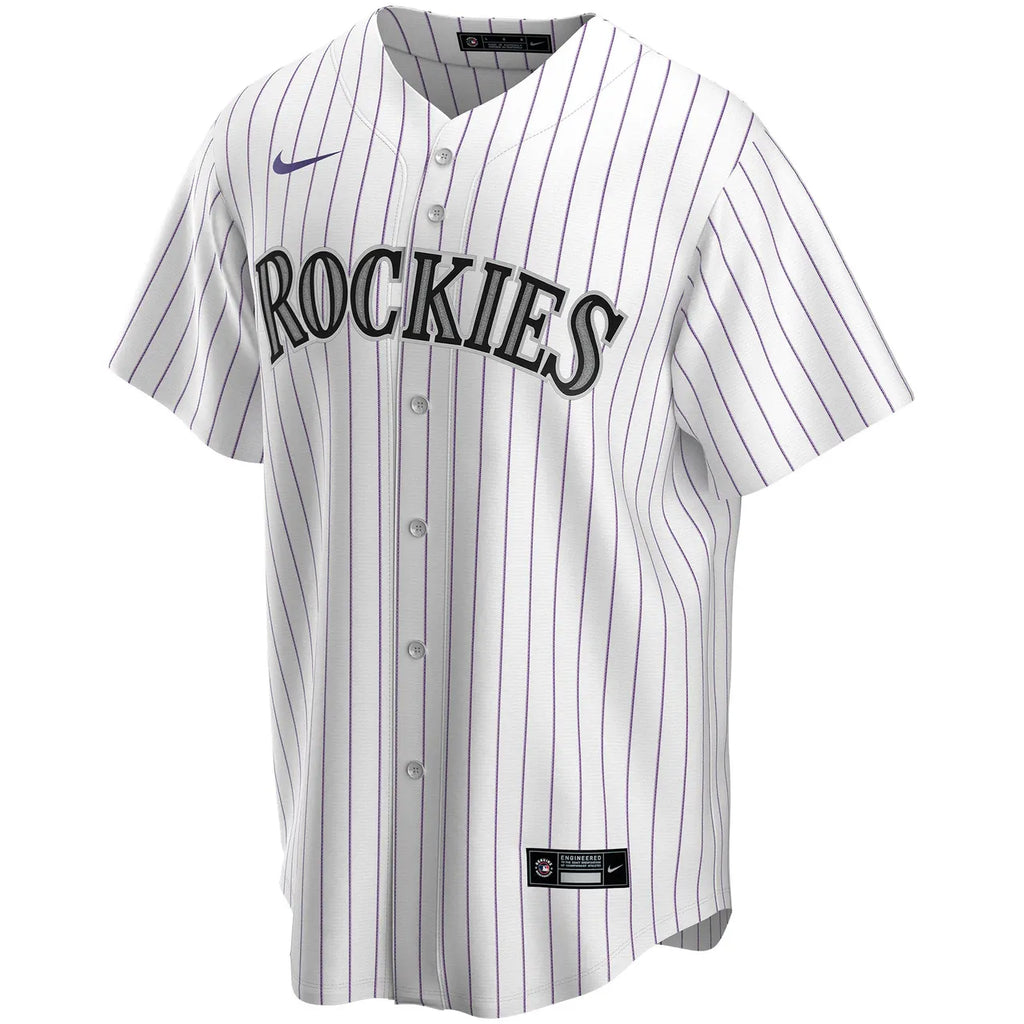 nike Rockies White Pinstripe Custom Jersey - Hình 3
