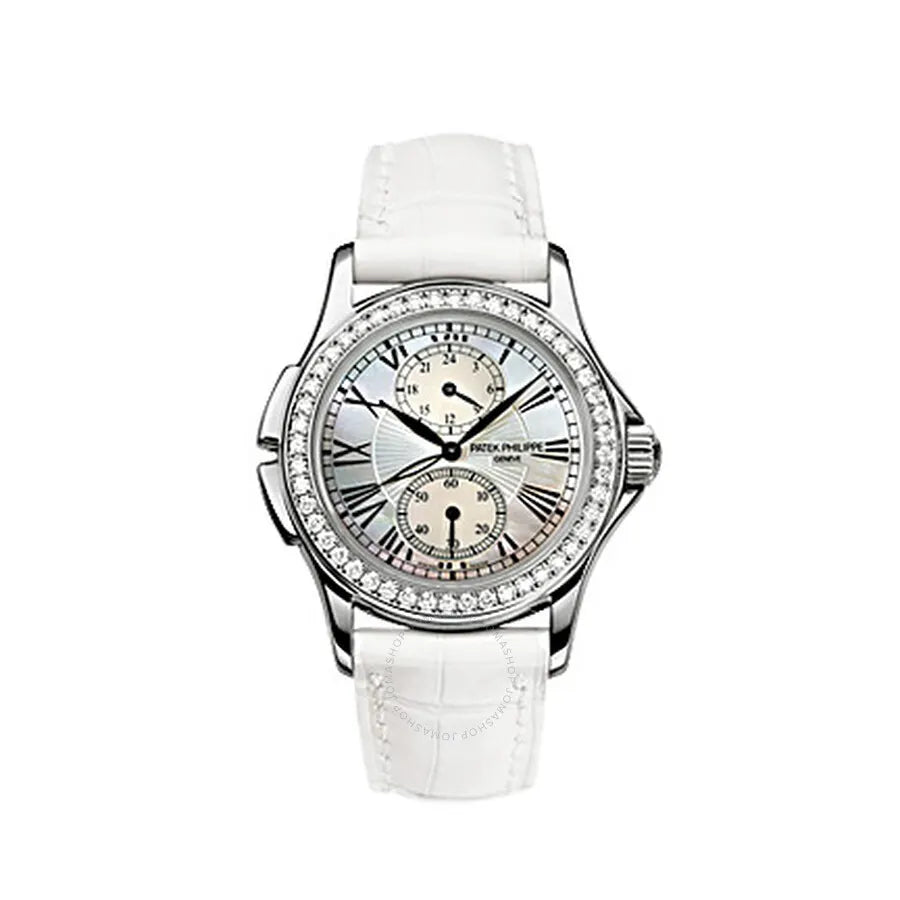 Patek Philippe White Leather Diamond