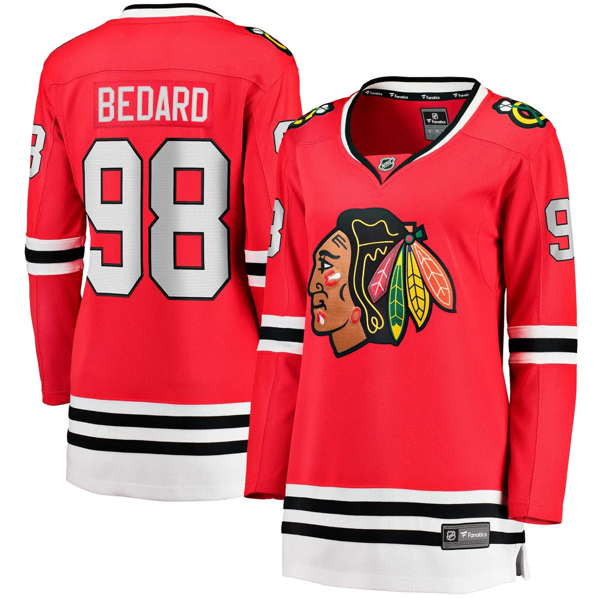 Bedard Blackhawks Red Jersey fanatics - Hình 2