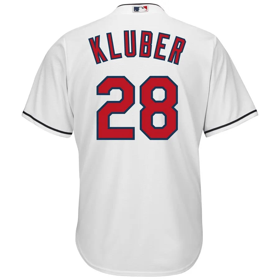 Kluber #28 Indians White Jersey - Hình 3