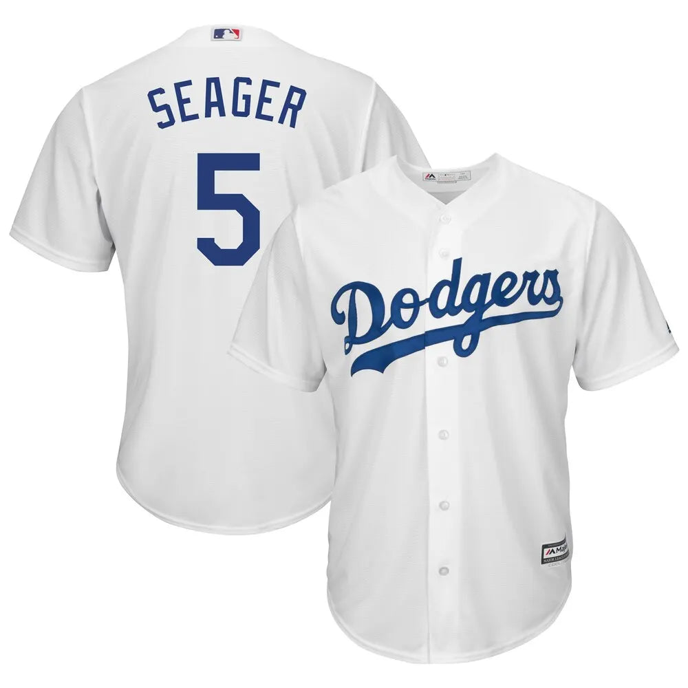 majestic Seager #5 Dodgers White Jersey