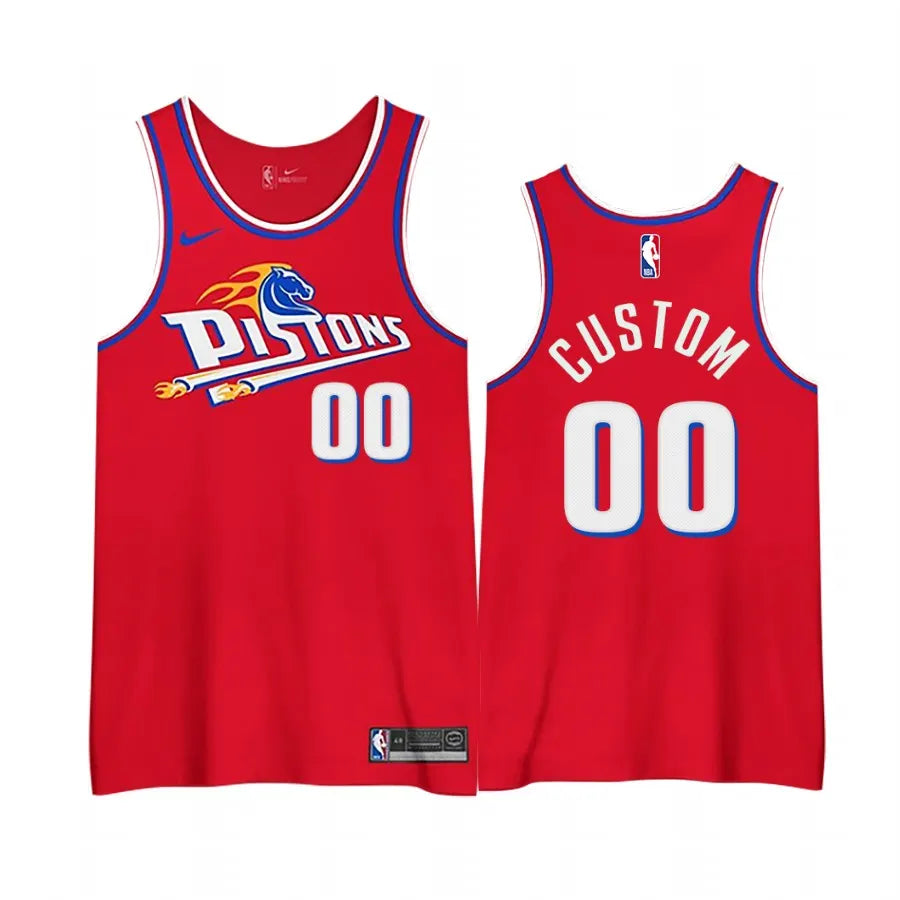 Pistons Red Custom Jersey