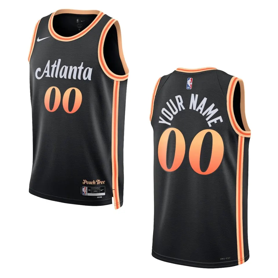 Hawks Black Custom Jersey nike