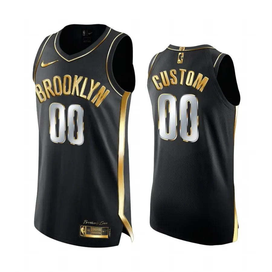 Nike Nets Custom Black Jersey