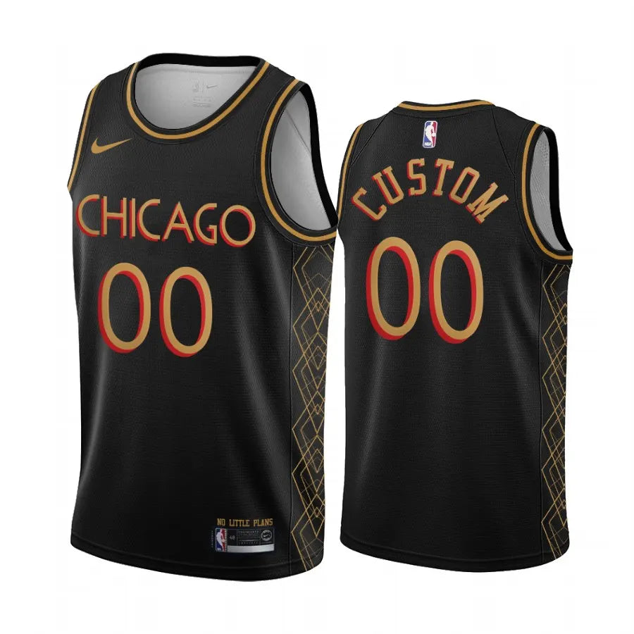 Nike Bulls Black Custom Jersey