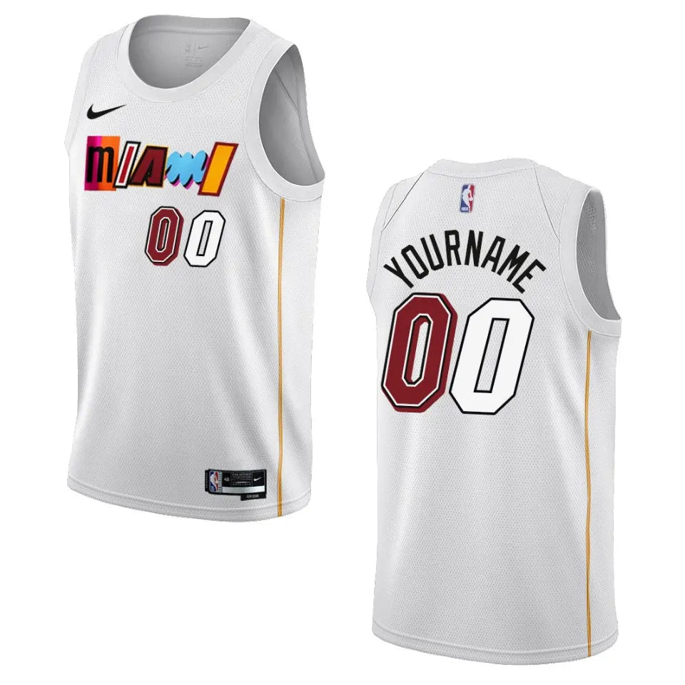 nike edition Miami Heat White Custom Jersey