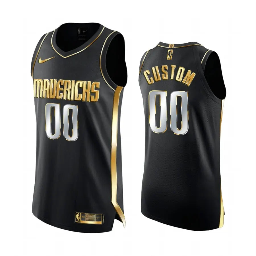 nike Mavericks Black Gold Jersey