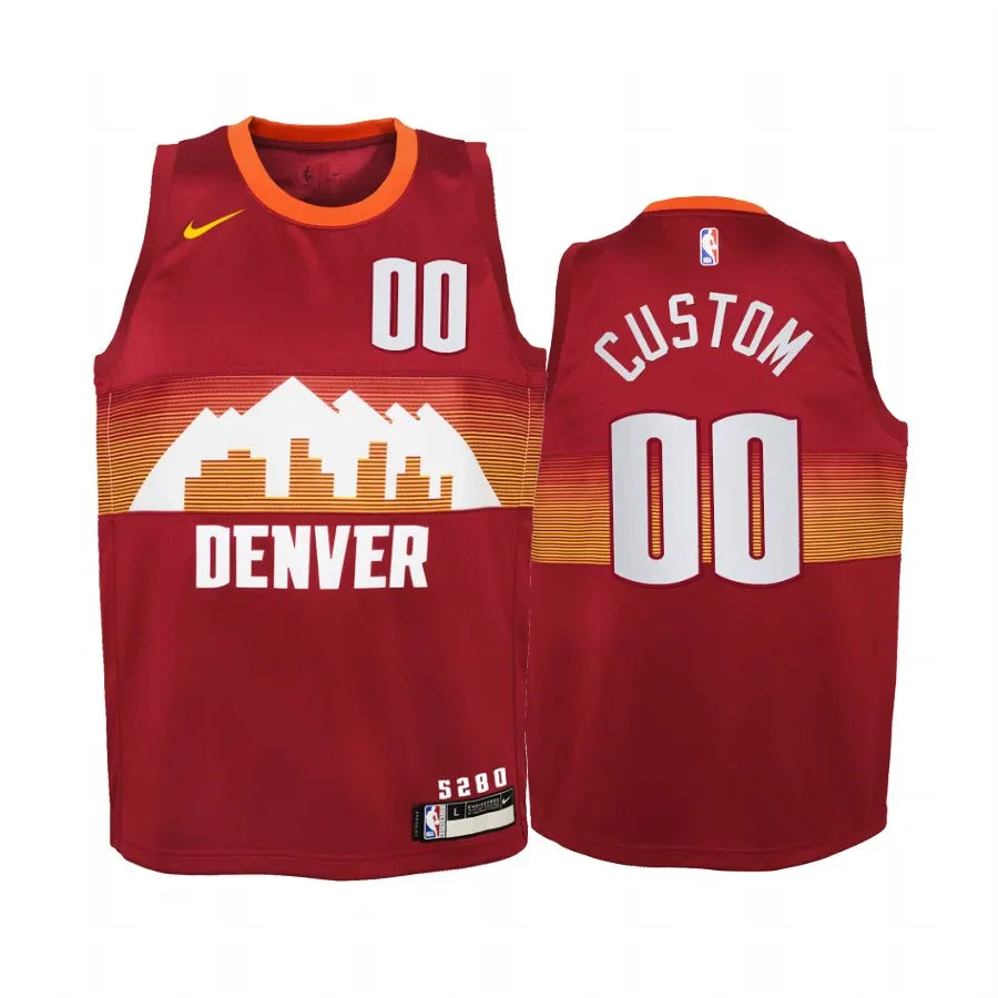 Denver Nuggets Maroon Custom Jersey