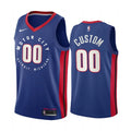 nike motor Pistons Blue Custom Jersey
