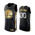 nike gold Warriors Black Custom Jersey