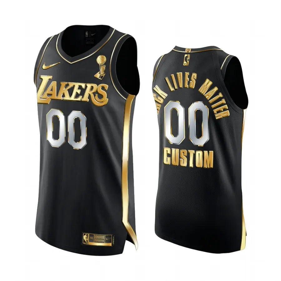 Lakers Black Gold Jersey nike