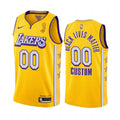 black Nike Lakers Gold Custom Jersey
