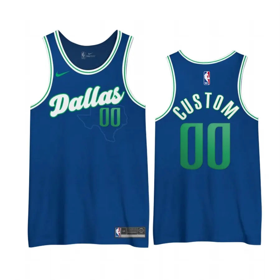 nike personalized Mavericks Blue Custom Jersey