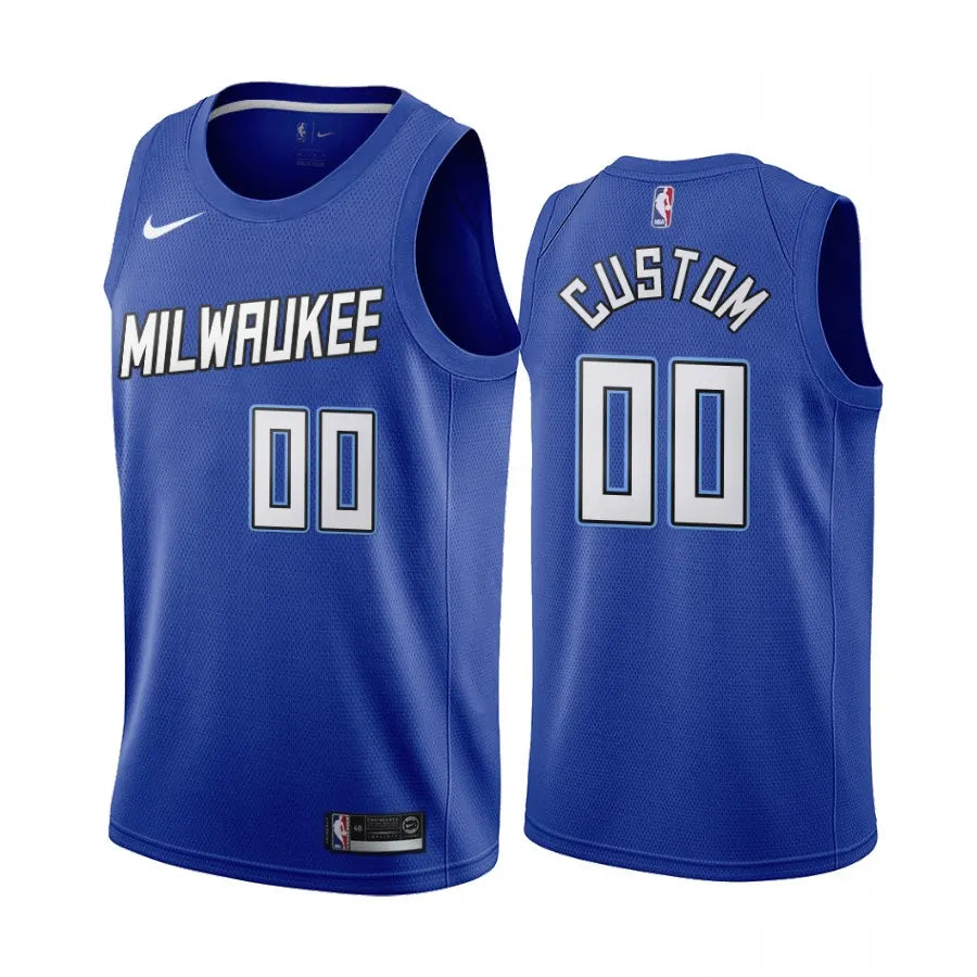nike Bucks Blue Custom Jersey