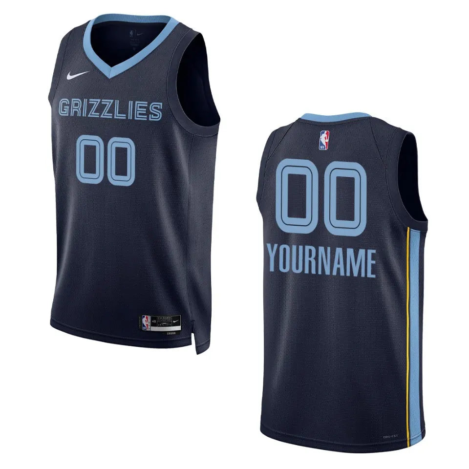 nike personalize Grizzlies Navy Custom Jersey