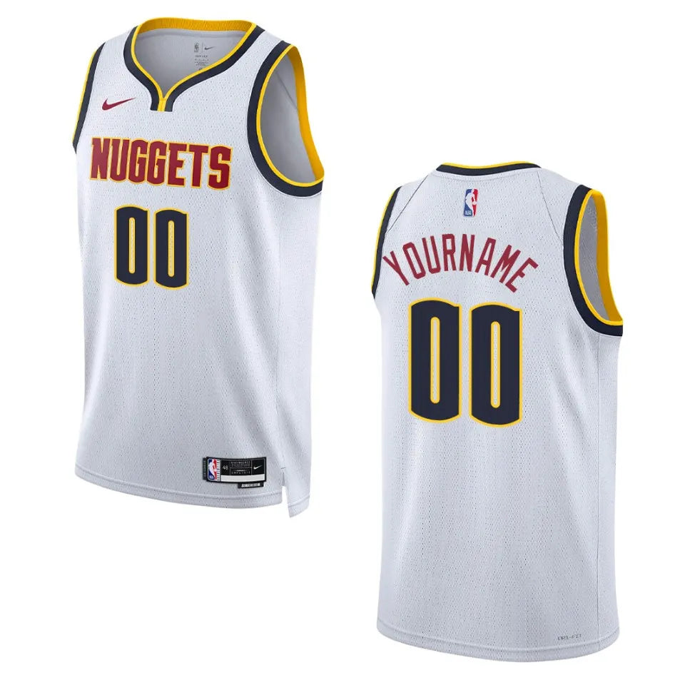 Nike Nuggets White Jersey Custom