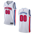 nike icon Pistons White Custom Jersey