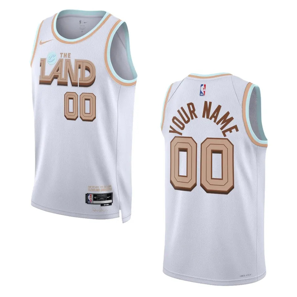 Cavs 'The Land' White Custom Jersey