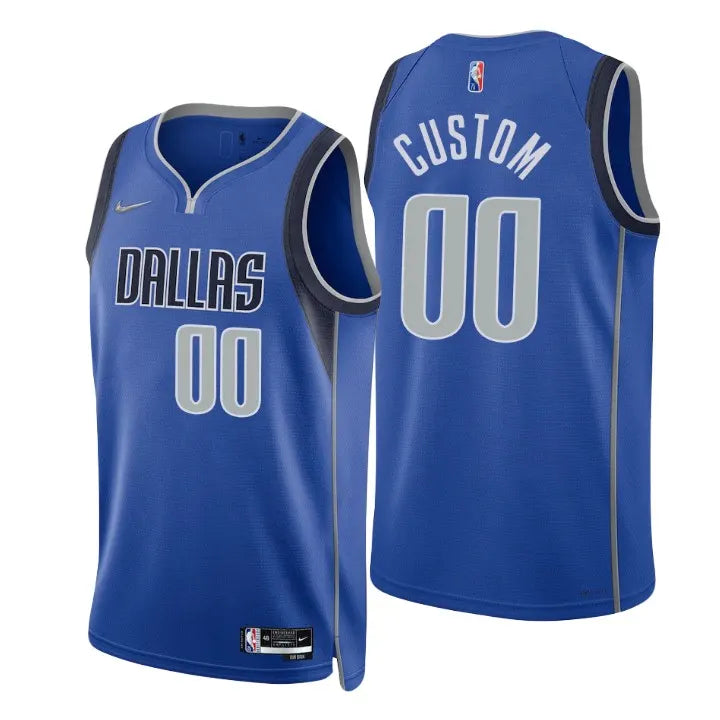 nike statement Mavericks Blue Custom Jersey