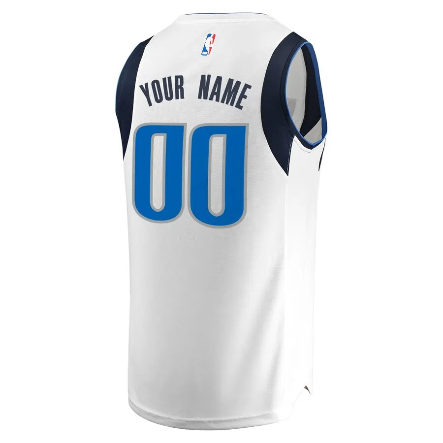fanatics Mavericks White Custom Jersey - Hình 3