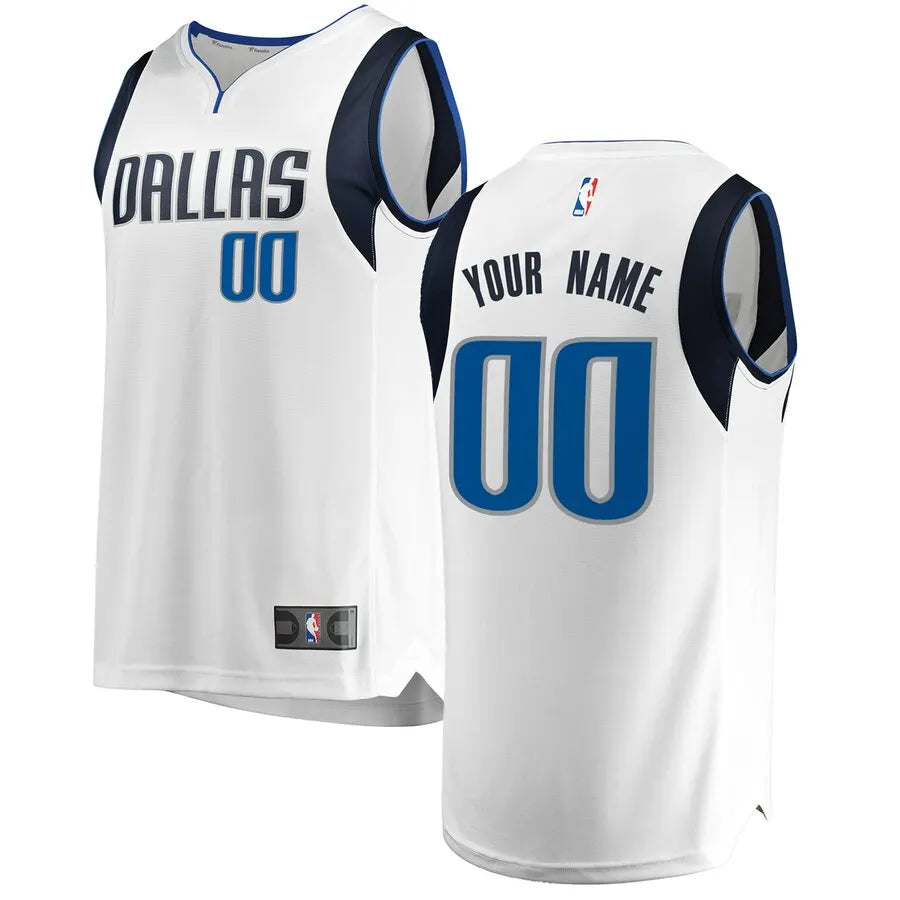 fanatics Mavericks White Custom Jersey