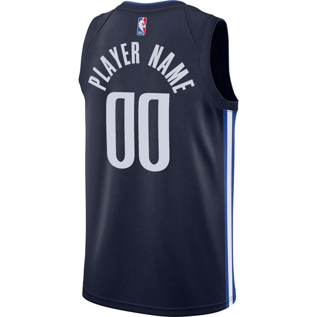 personalize Jordan Mavericks Navy Custom Jersey - Hình 3