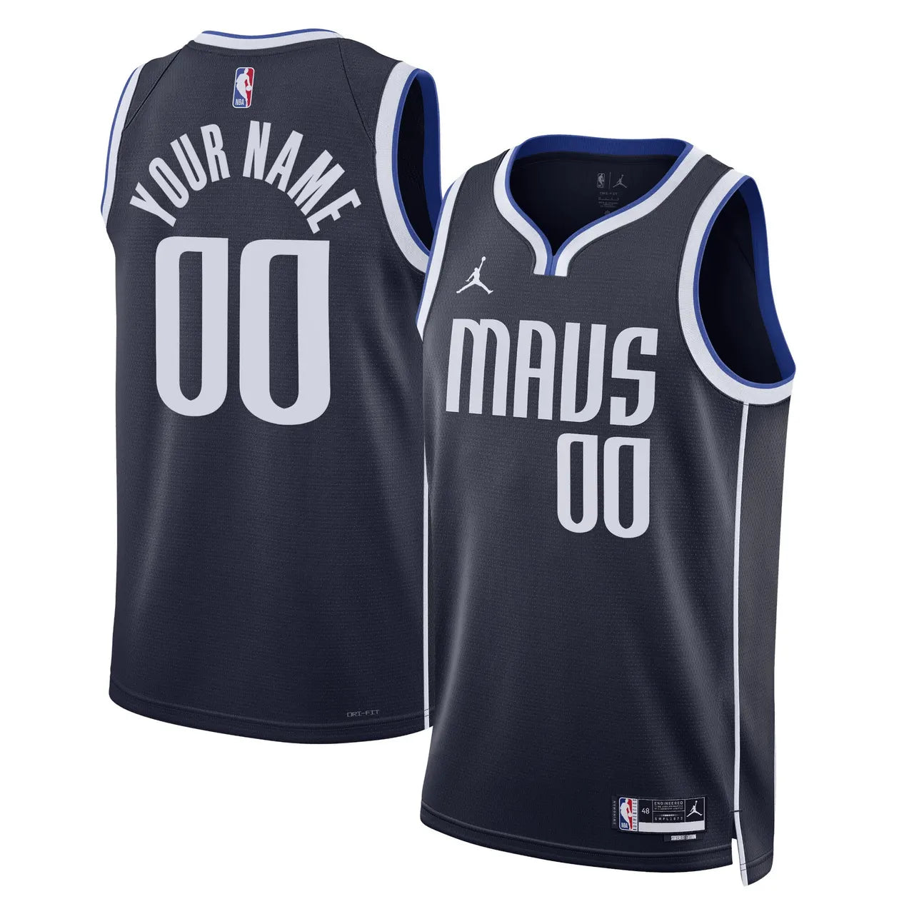 personalized Jordan Mavericks Navy Custom Jersey - Hình 2