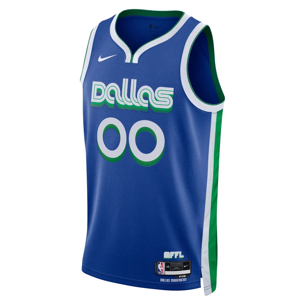 nike city Mavericks Blue Custom Jersey - Hình 3
