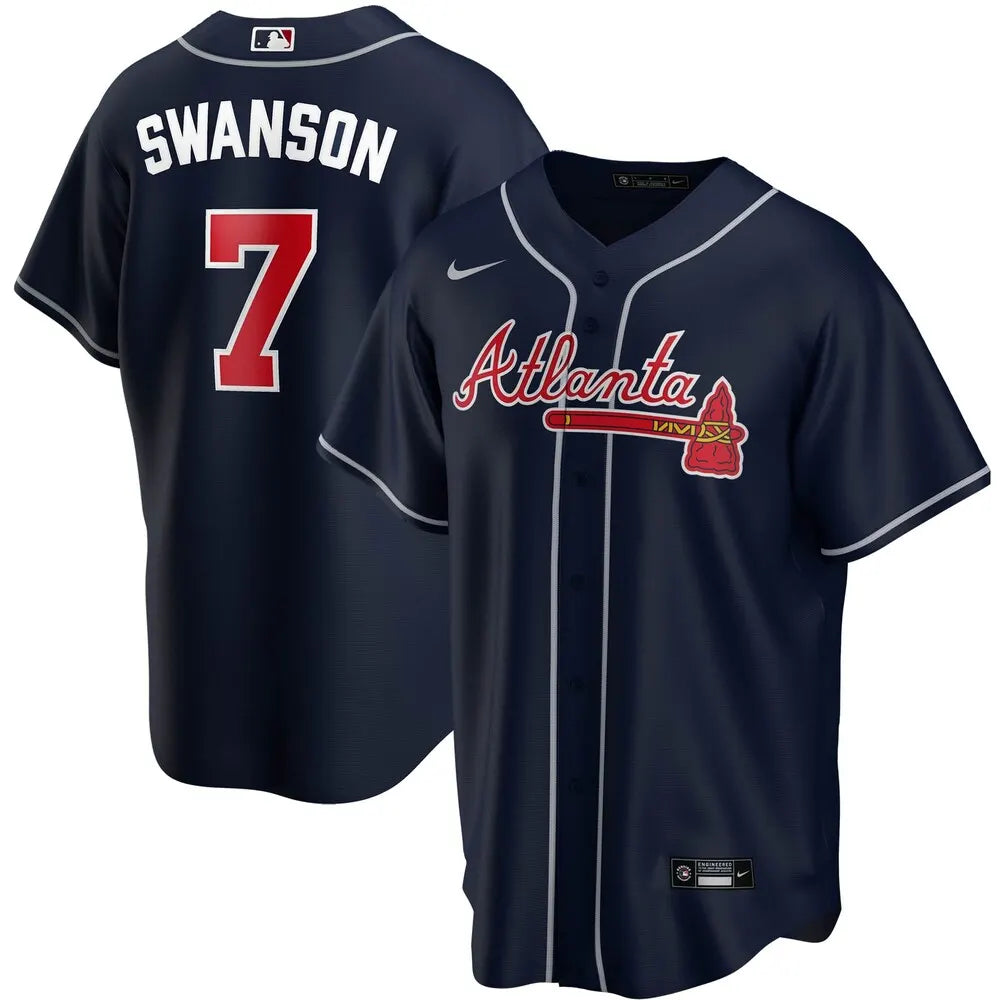 Swanson Braves Navy Jersey