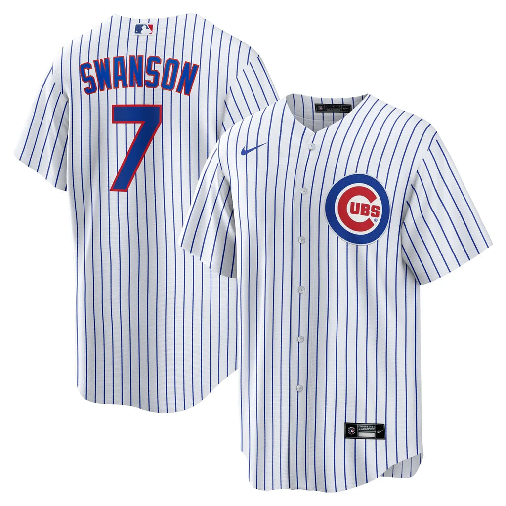 Swanson Cubs White Pinstripe Jersey