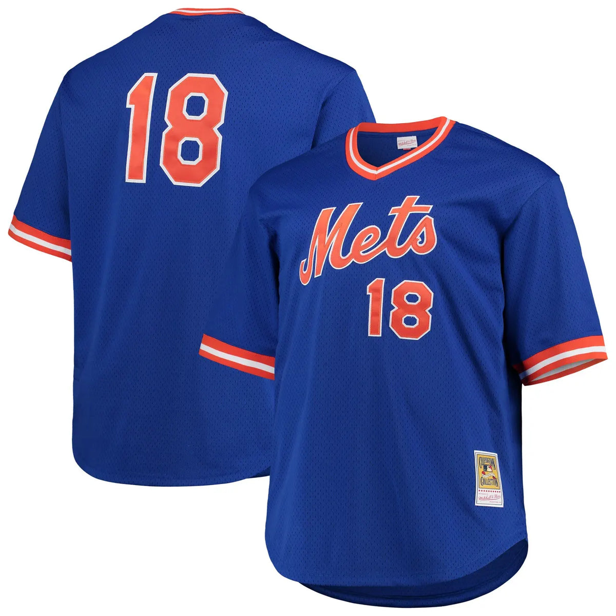 Mets Blue Throwback Jersey mitchell ness - Hình 2