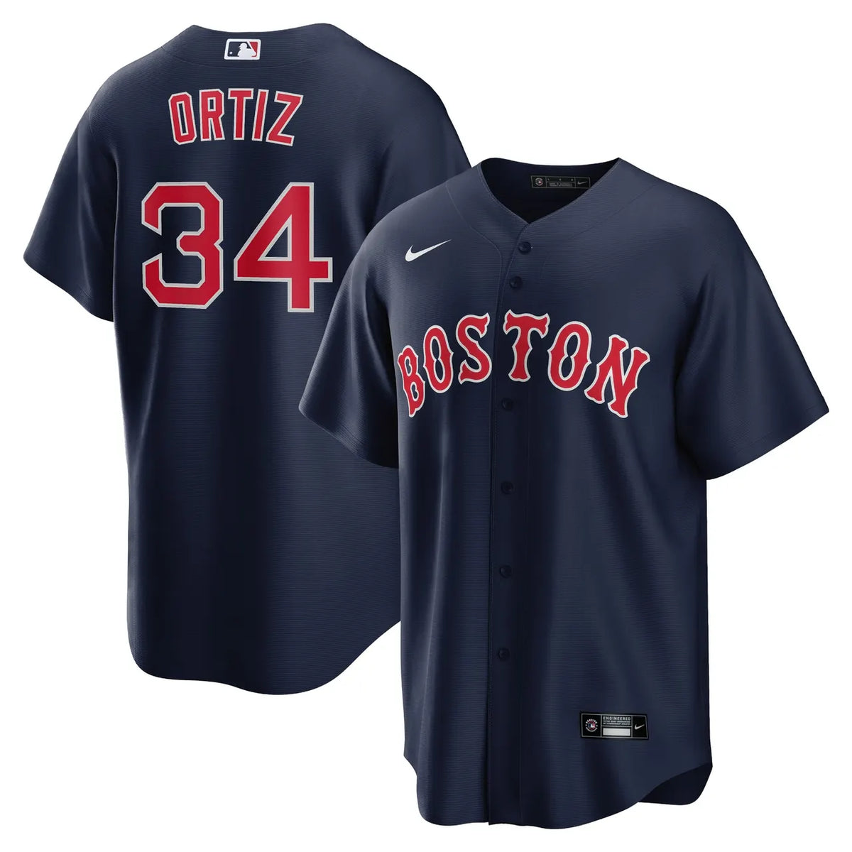 Ortiz #34 Red Sox Navy Jersey - Hình 2