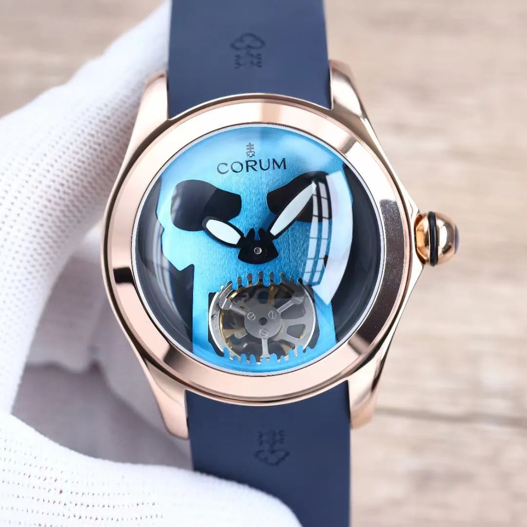 Corum Bubble 47 Blue Skull