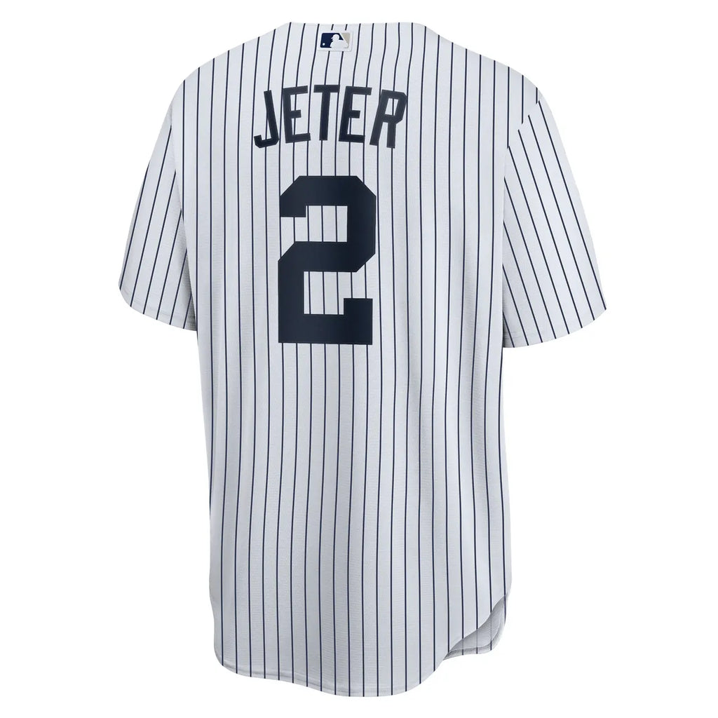 pinstripe Nike Jeter #2 Yankees Jersey - Hình 4