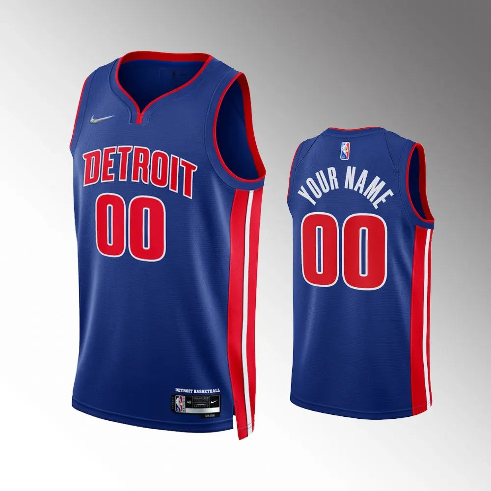 nike detroit Pistons Blue Custom Jersey