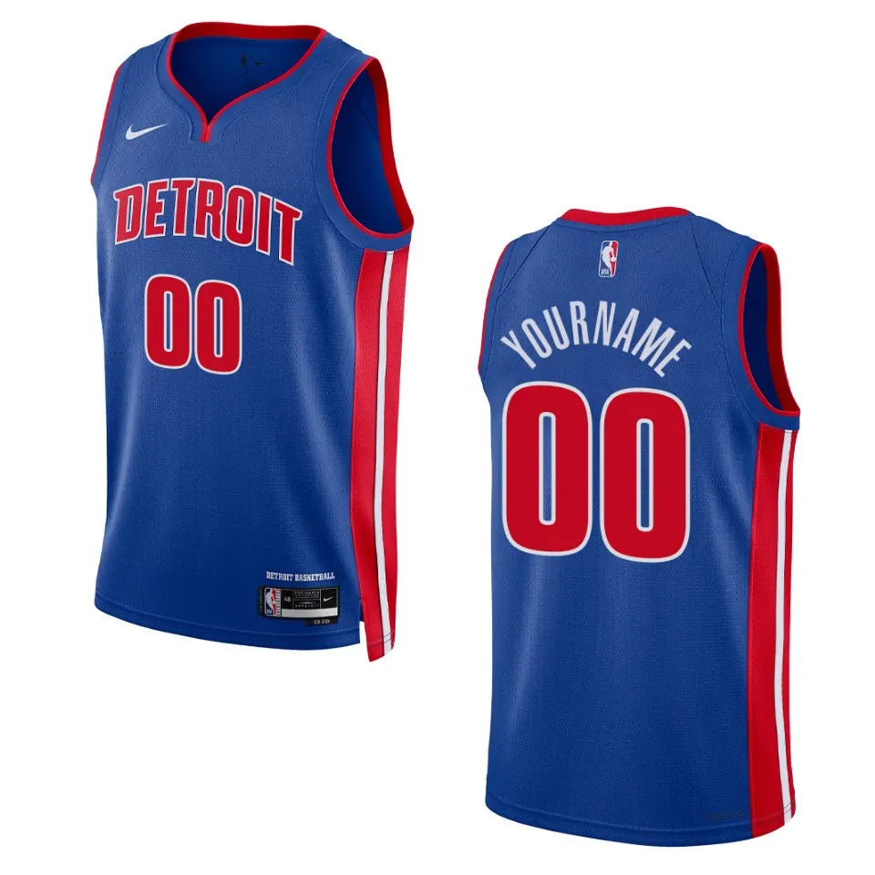 nike detroit Pistons Blue Custom Jersey