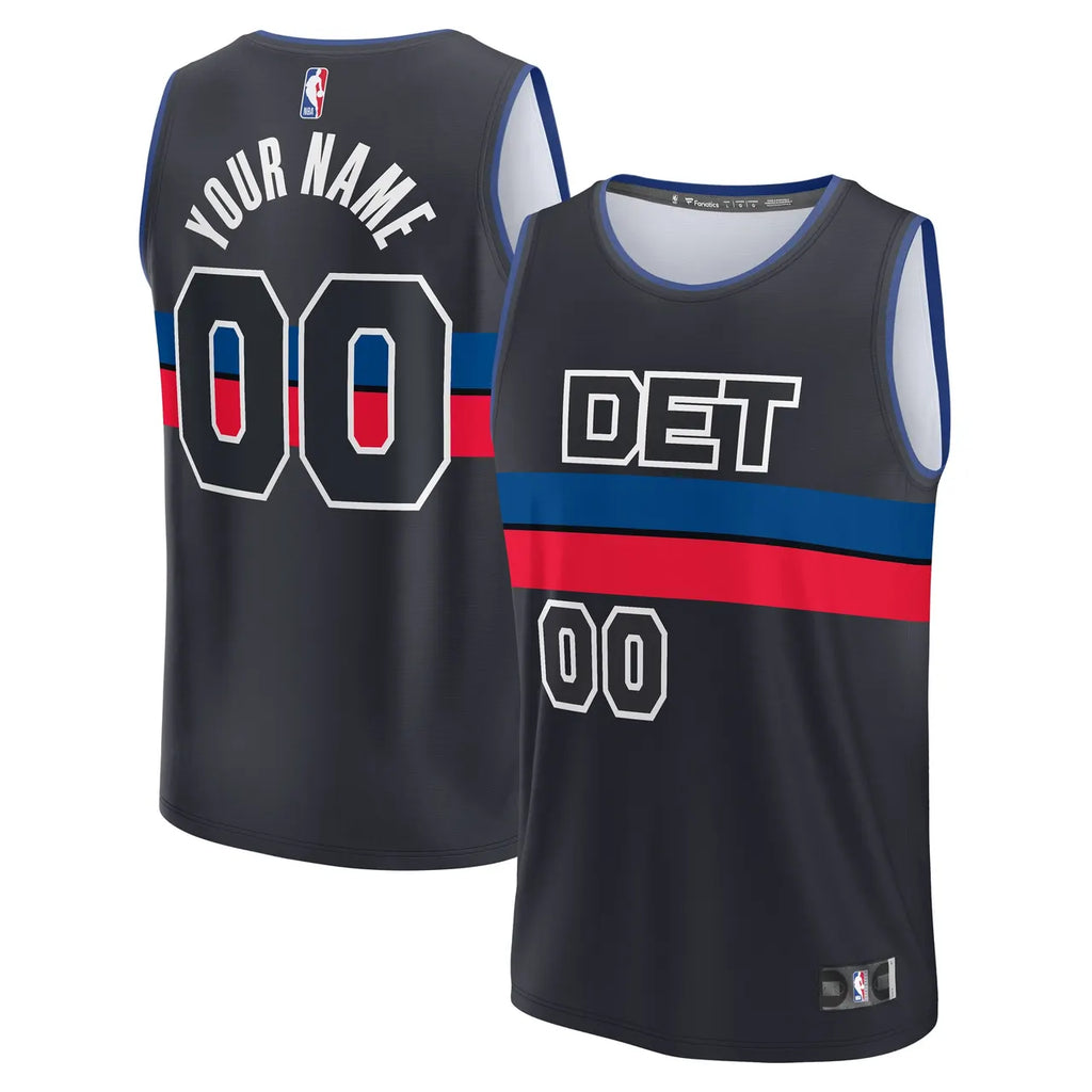 Custom Detroit Pistons Navy Jersey