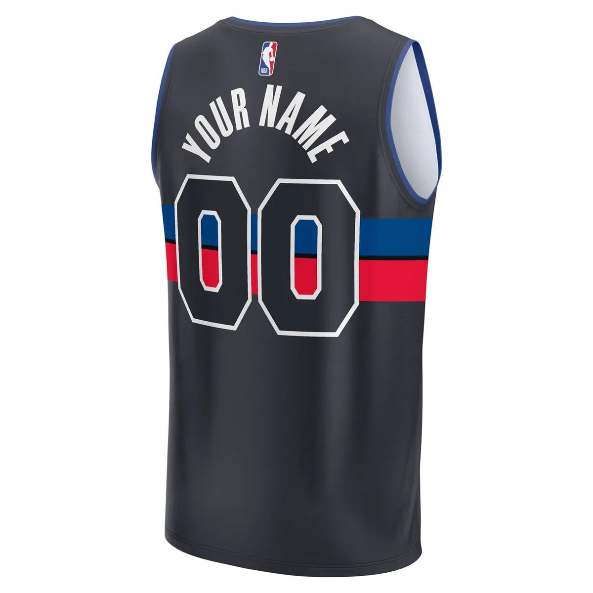 Custom Detroit Pistons Navy Jersey - Hình 4