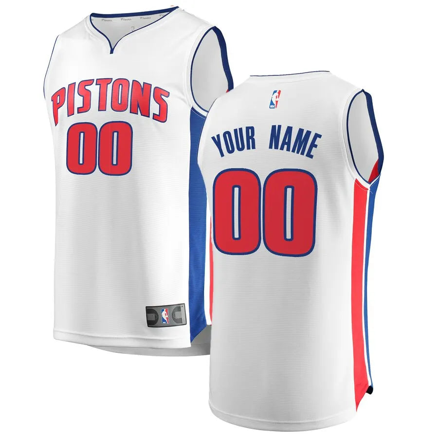 personalized Fanatics Pistons White Custom Jersey