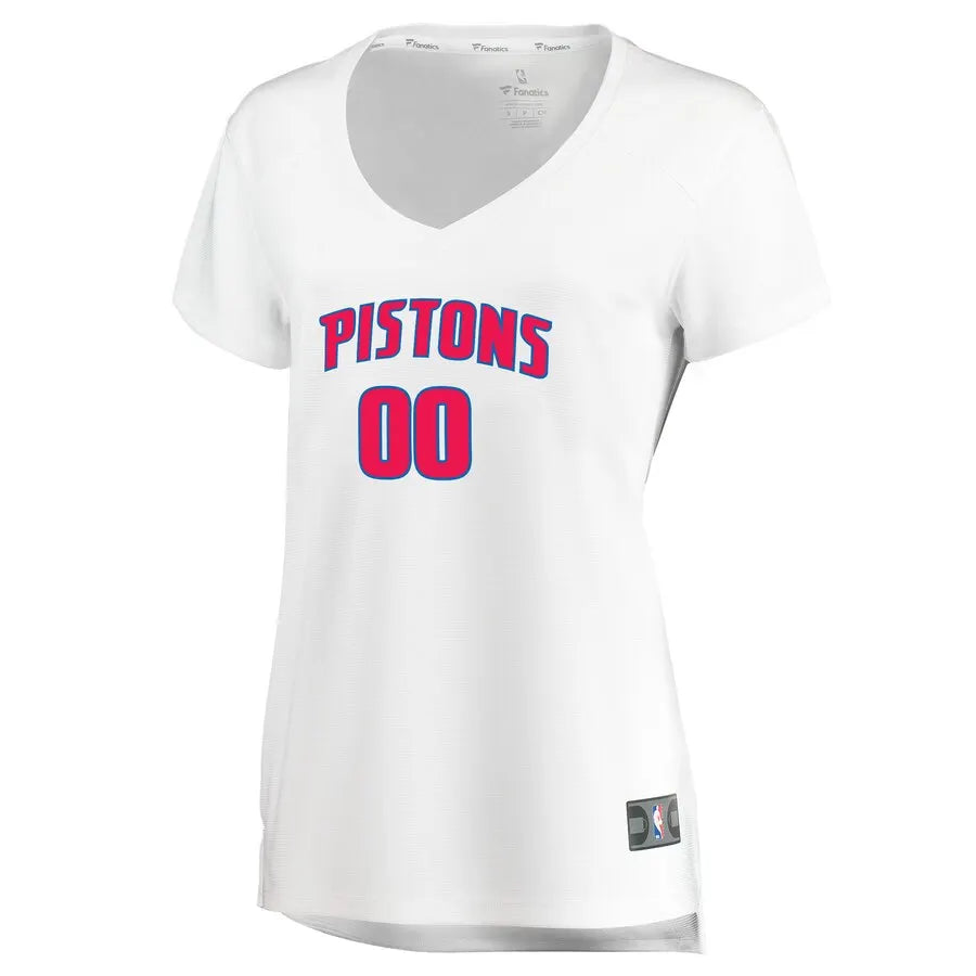 Pistons White Custom Jersey Women - Hình 2