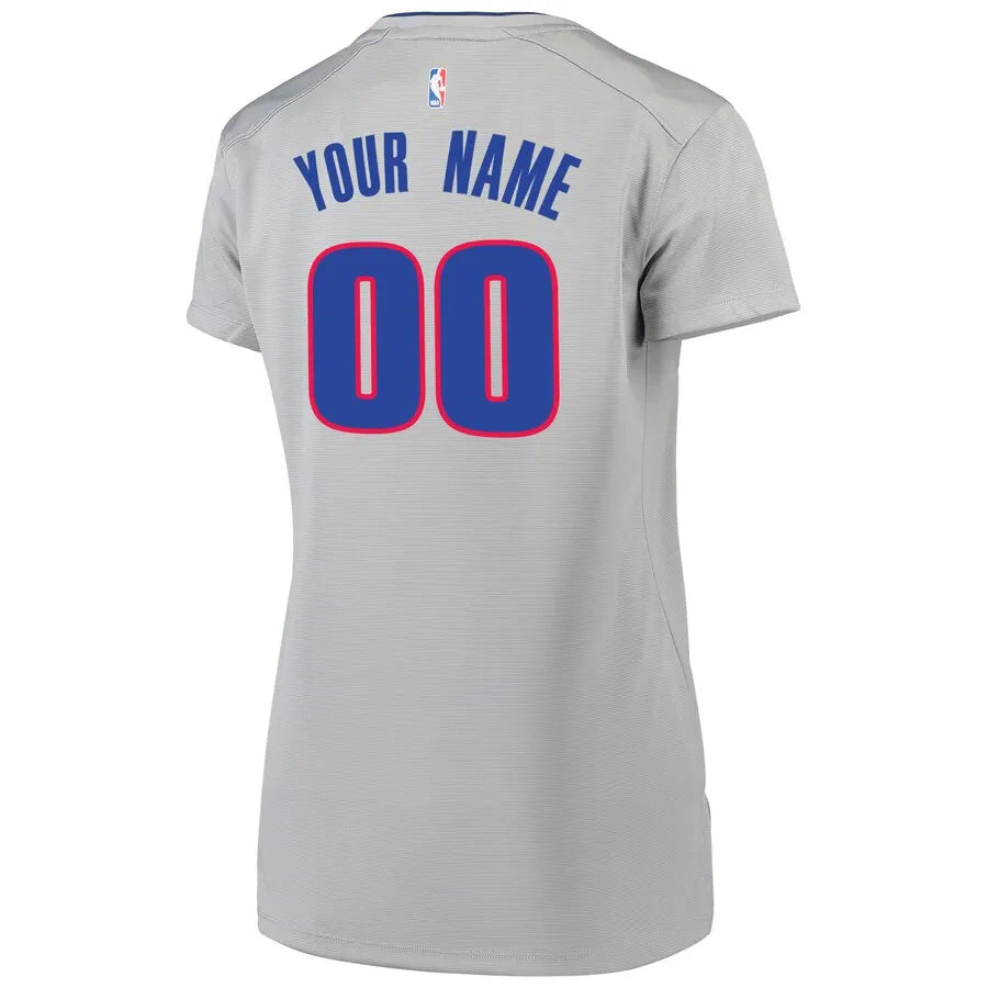 Fanatics Women's Pistons Gray Jersey - Hình 2