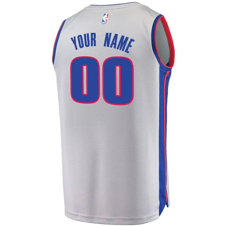 Pistons Custom White Jersey - Hình 3