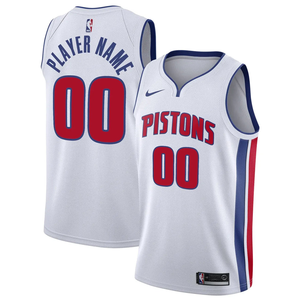 Pistons White Custom Jersey nike