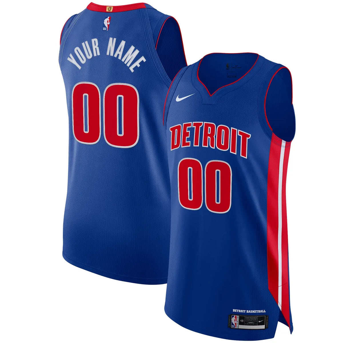 nike statement Pistons Blue Custom Jersey