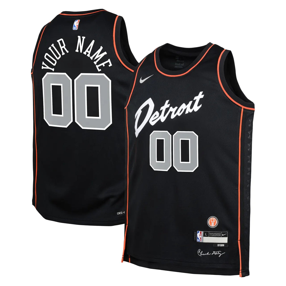 Detroit Pistons Black Custom Jersey