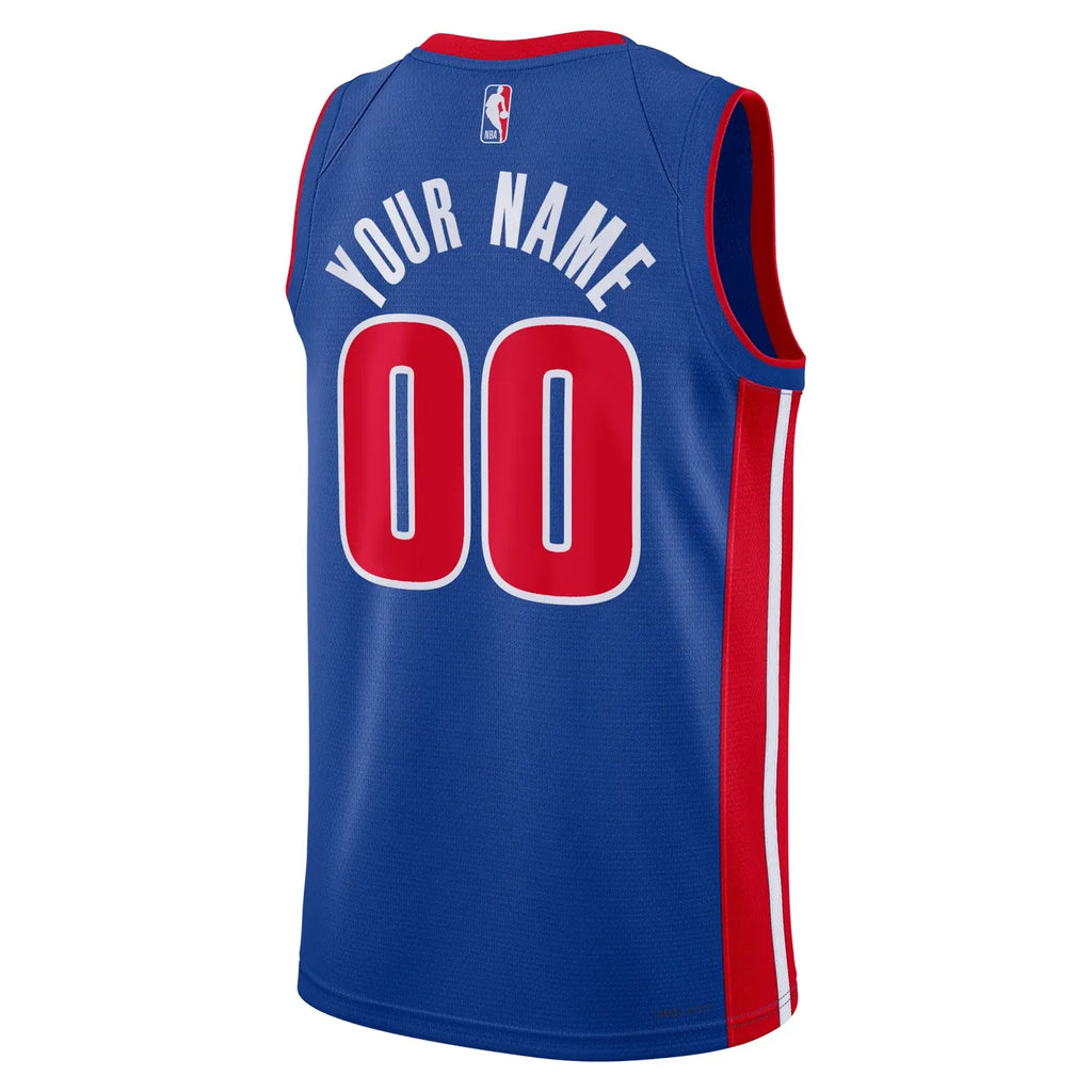 Detroit Pistons Blue Custom Jersey - Hình 3