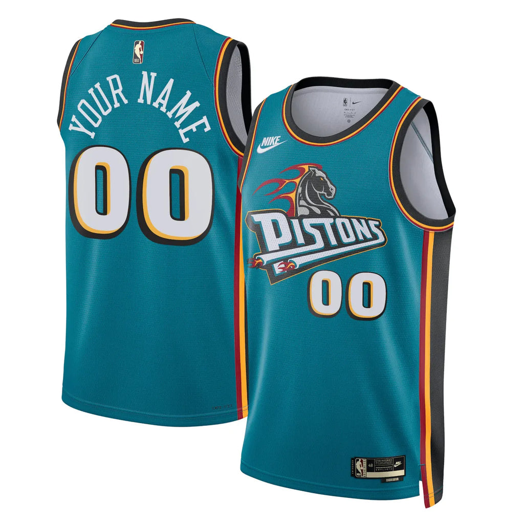 nike Pistons Teal Custom Jersey