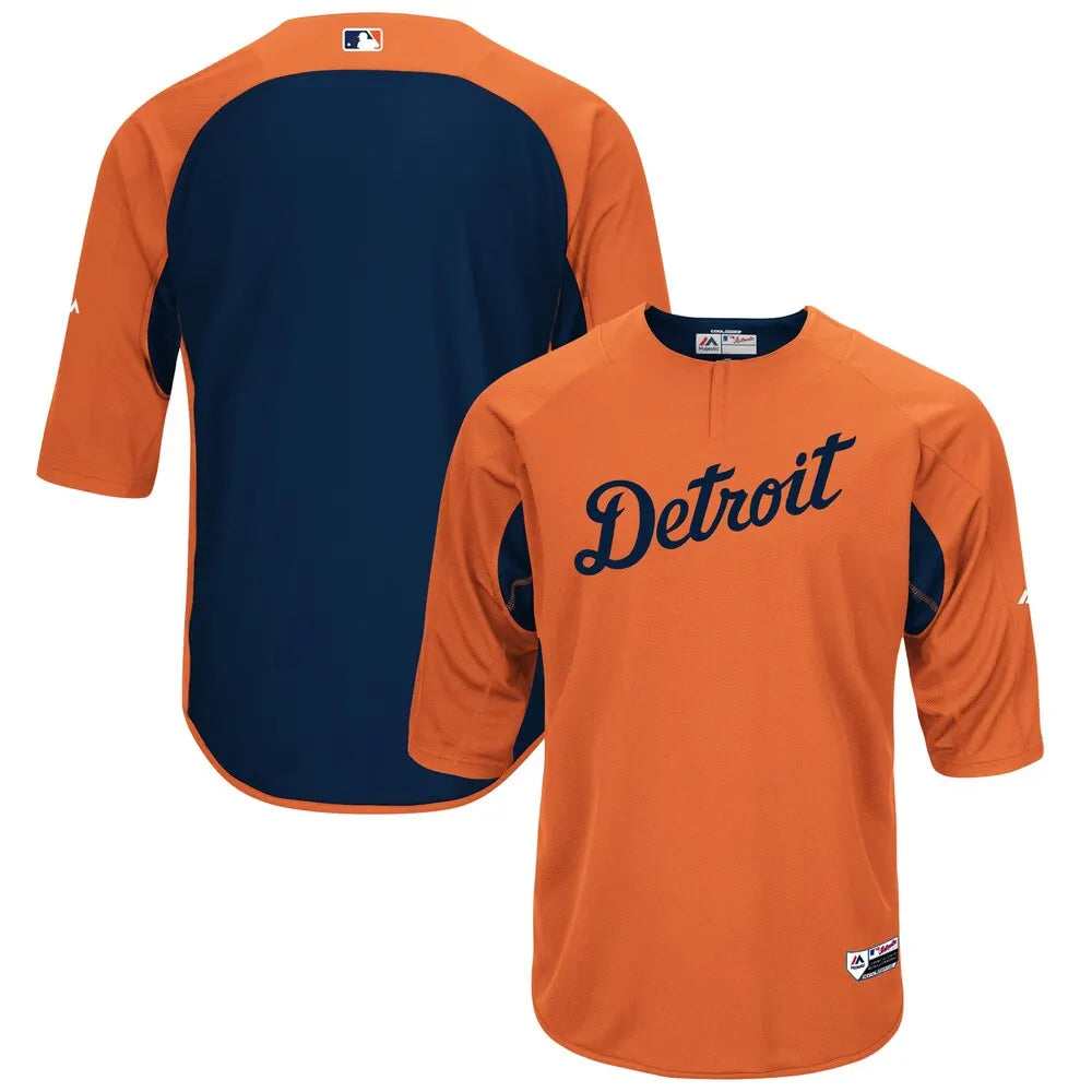 Detroit Tigers Orange Navy Raglan